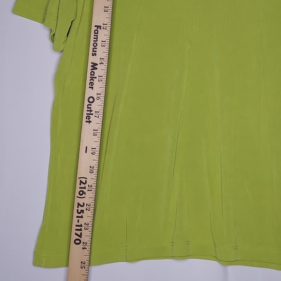 Chicos Slinky T-Shirt Women XL Lime Stretch Short Sleeve Round Neck Travel - Picture 3 of 5